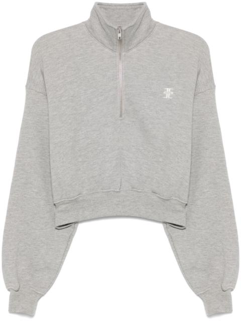 cropped half-zip sweatshirt