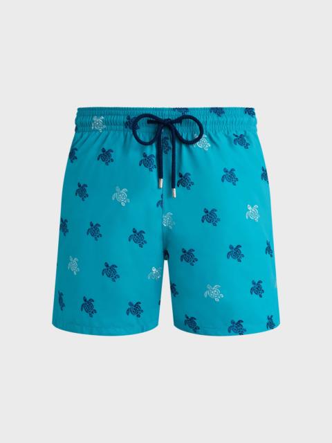 Men Swim Trunks Embroidered Micro Ronde des Tortues Diagonale - Limited Edition