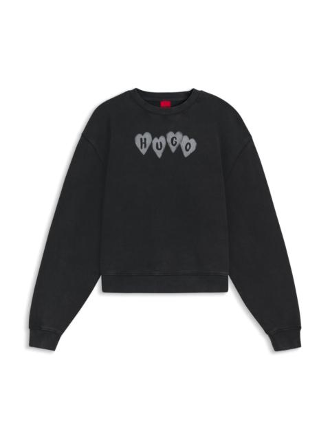 HEART-LOGO SWEATSHIRT IN COTTON TERRY