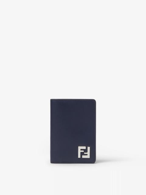 FF Squared Card Holder Dark blue leather and FF Canvas card holder
