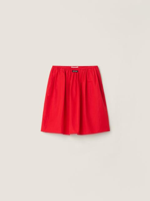 Slubbed poplin skirt
