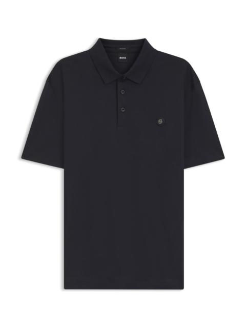 MONOGRAM-JACQUARD POLO SHIRT IN COTTON