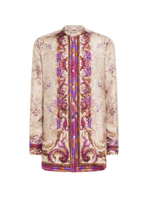 Aloe mandarin-collar silk shirt