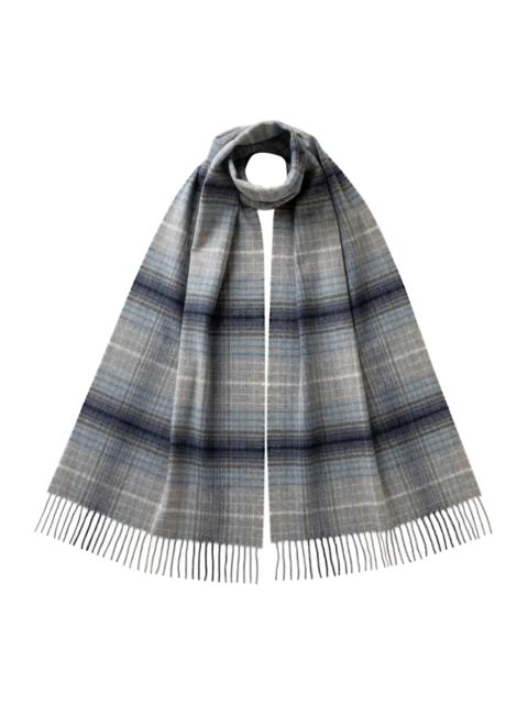 Ombre Check Grey Merino Scarf