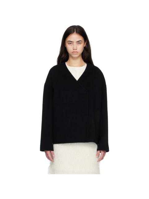 Black MAARA Asymmetric Drap Jacket