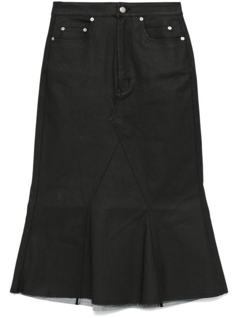 coated midi skirt
