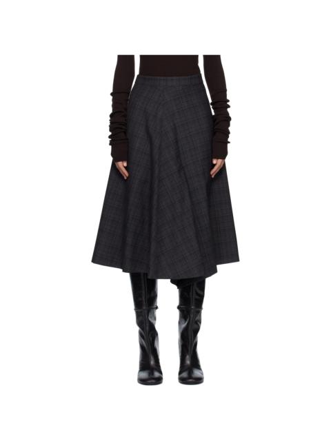 Gray 2 In 1 Midi Skirt