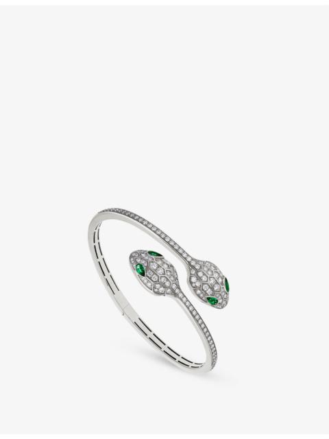 Serpenti 18ct white-gold and 1.72ct brilliant-cut diamond bangle bracelet