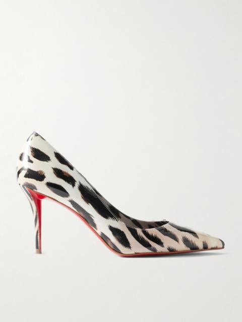 Miss Z Gigi 80 leopard-print patent-leather point-toe pumps Leopard print