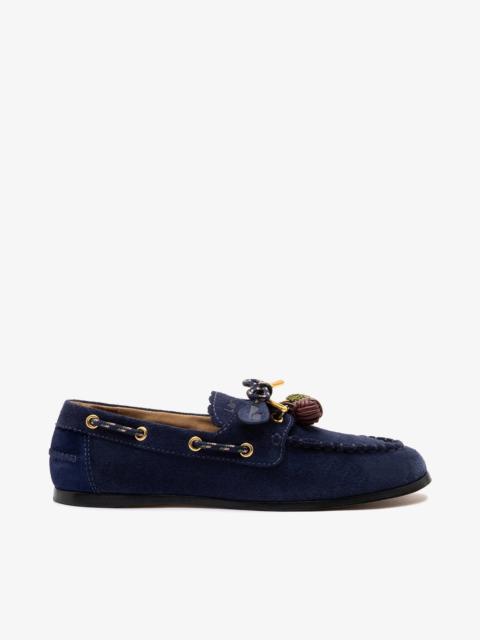 Cyprus Boat Shoe In Navy Suede
