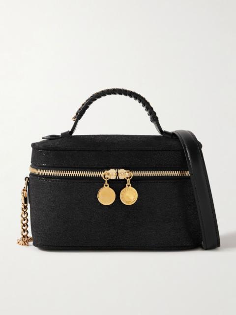 Falabella chain-embellished brushed shoulder bag Black