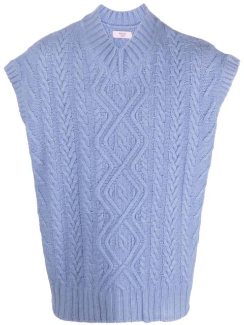 Boiled cable-knit vest