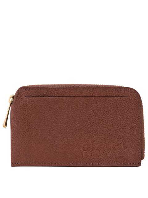 Le Foulonné Card holder Coffee - Leather
