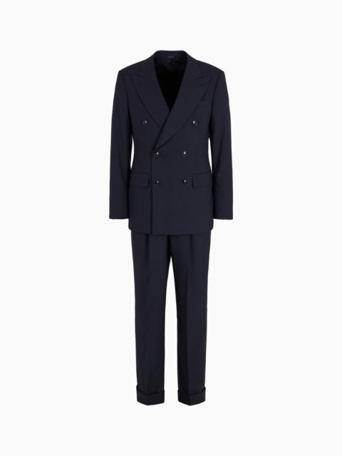 Virgin wool and cashmere double-breasted Royal line suit