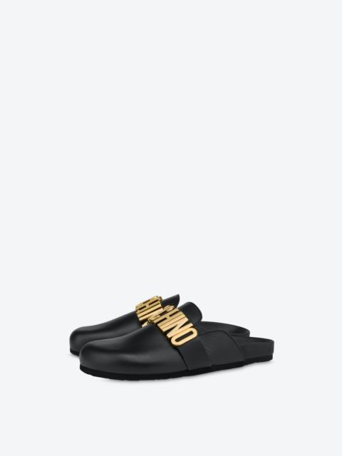 LETTERING LOGO CALFSKIN MULES