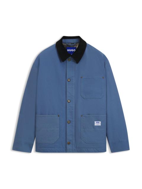 OVERSIZED-FIT JACKET WITH CORDUROY COLLAR