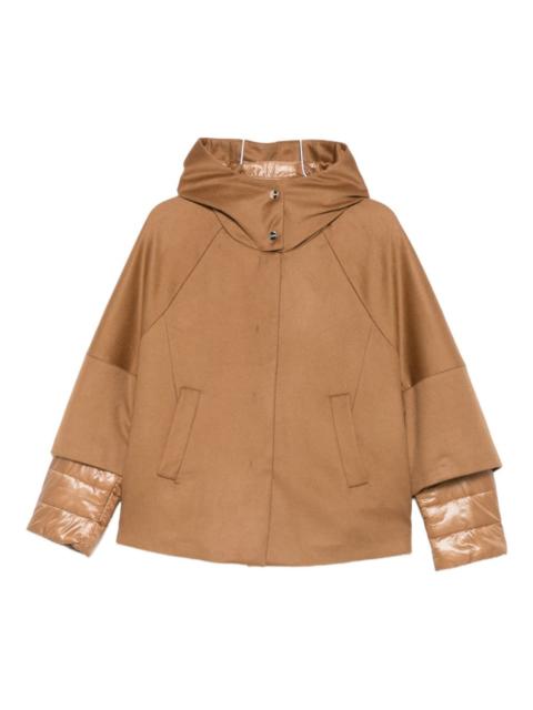 hooded panelled jacket