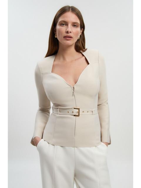 Figure Form Bandage Belted Top