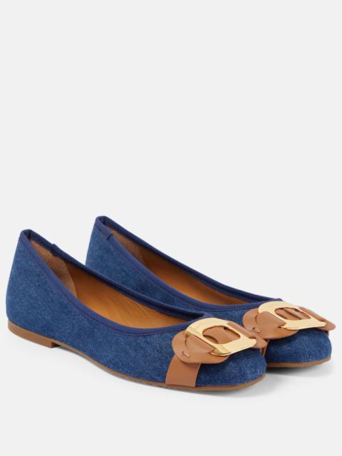 Chany denim ballet flats