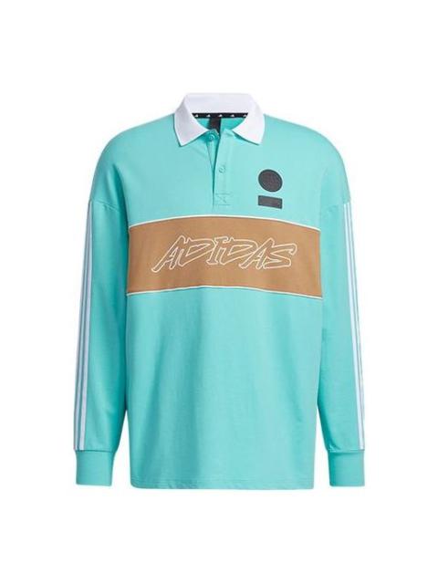 adidas Ub Polo Ls Sports Stylish Logo Printing Long Sleeves Polo Shirt Green GP0894