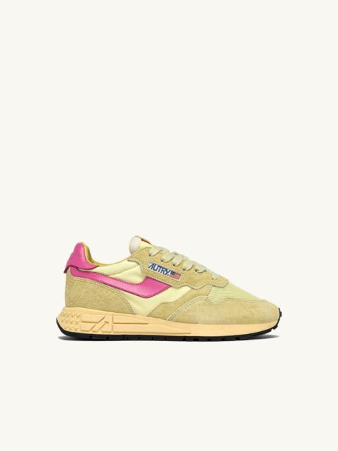REELWIND LOW SNEAKERS IN STRAW AND CHATEAU ROSE NYLON AND SUEDE