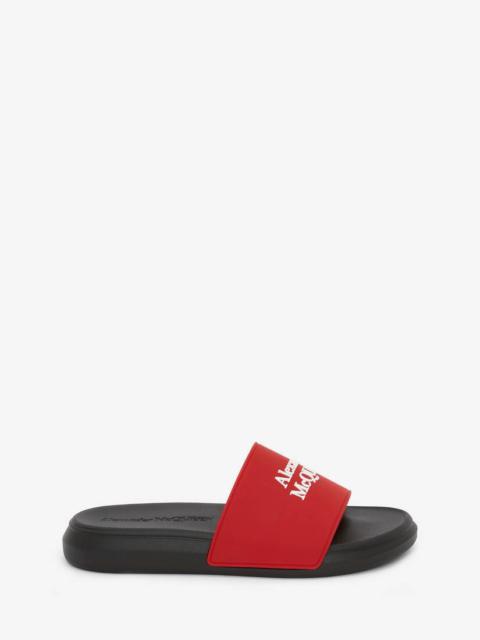 Alexander Mcqueen Pool Slide in Lust Red/white