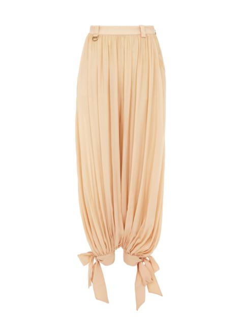FLUID PLEATED PANTS IN SILK CHARMEUSE