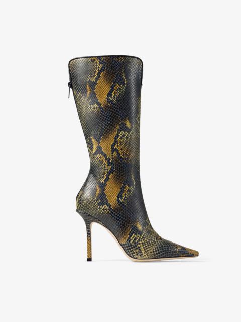 Boot
Python-Printed Leather Knee-High Boot