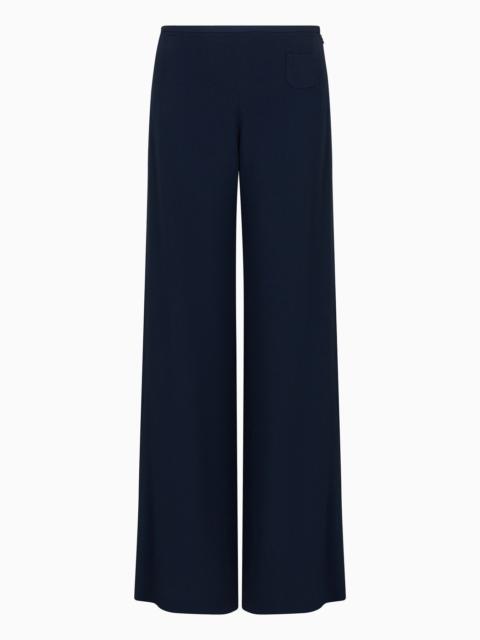Icon canneté cady palazzo trousers with small pocket