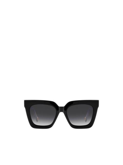 square-frame logo glasses