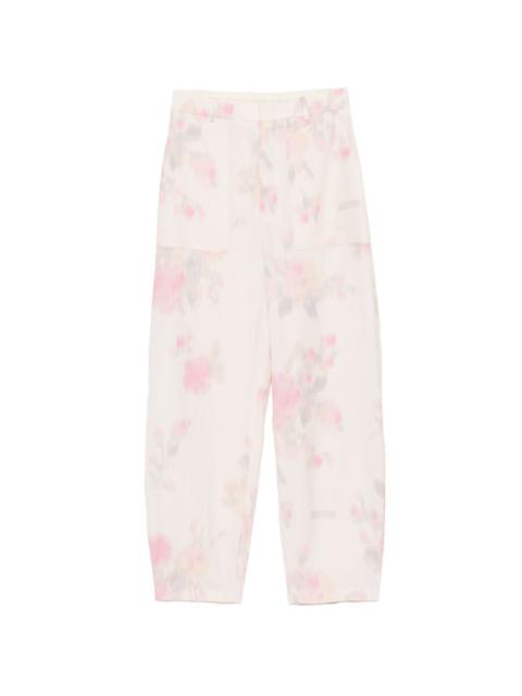 floral-print trousers