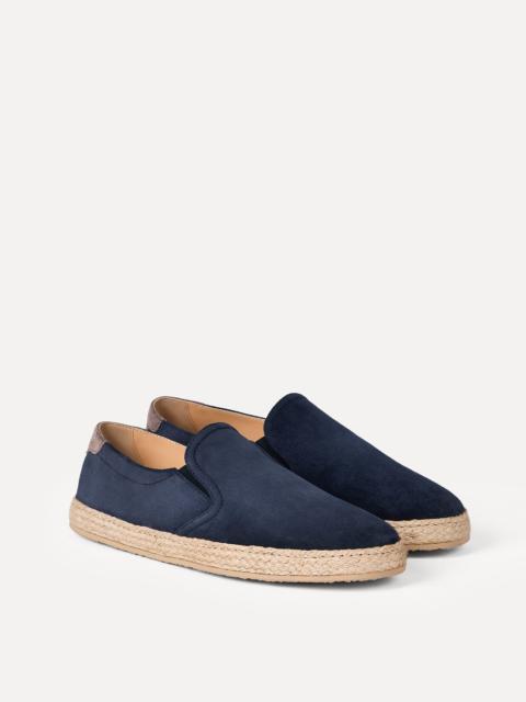 Suede slip-ons with rope insert
