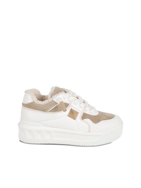 Rockstud leather sneakers