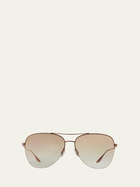 Chevalier Semi-Rimless Metal Aviator Sunglasses