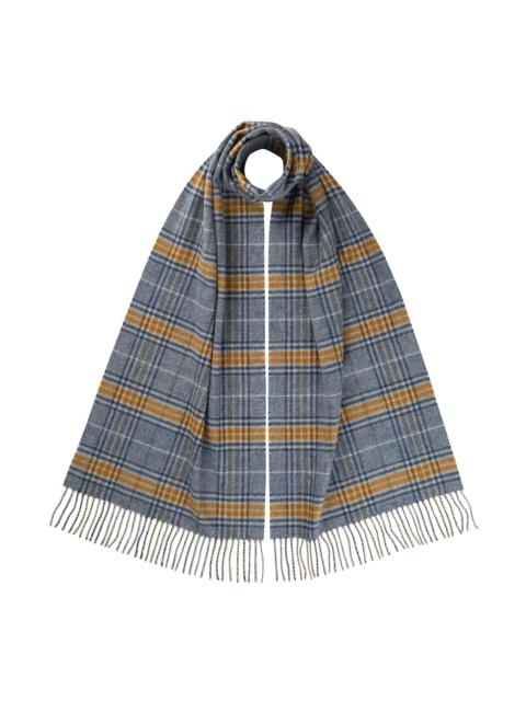 Tweed Check Merino Blue Scarf