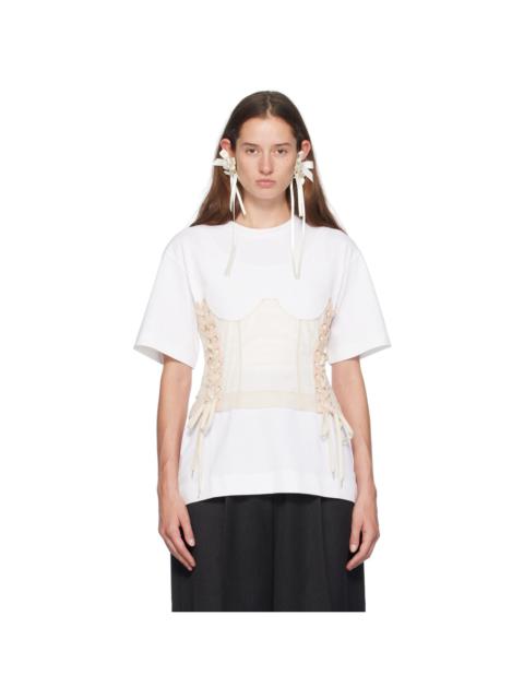 White Corset Panel Boxy T-Shirt