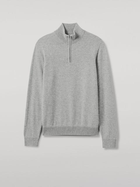 Classic Cashmere Grey Zip Neck Jumper
