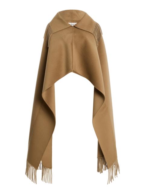 Fringed Wool Poncho brown