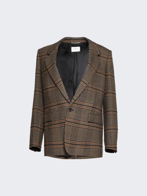 Single Breasted Blazer Marron Beige Roux