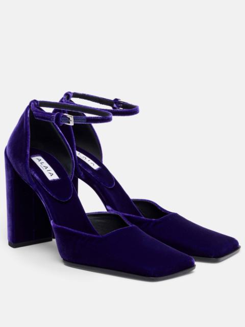 Square 90 velvet pumps