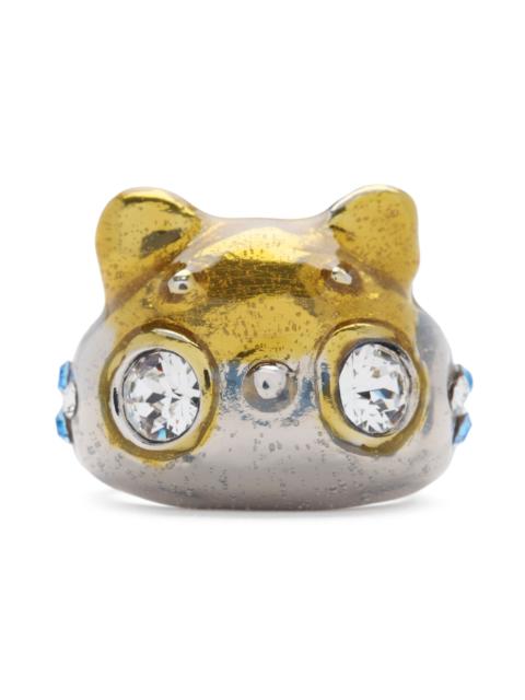 SILVER GOLD BUG RING
