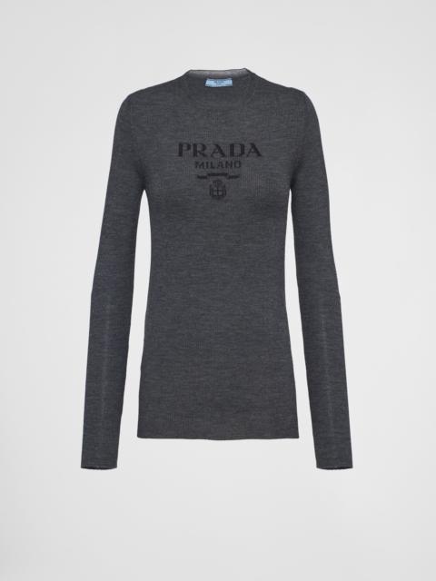 Superfine wool crew-neck sweater