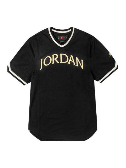 Air Jordan Alphabet Logo Basketball Sports Short Sleeve Black AV0183-010