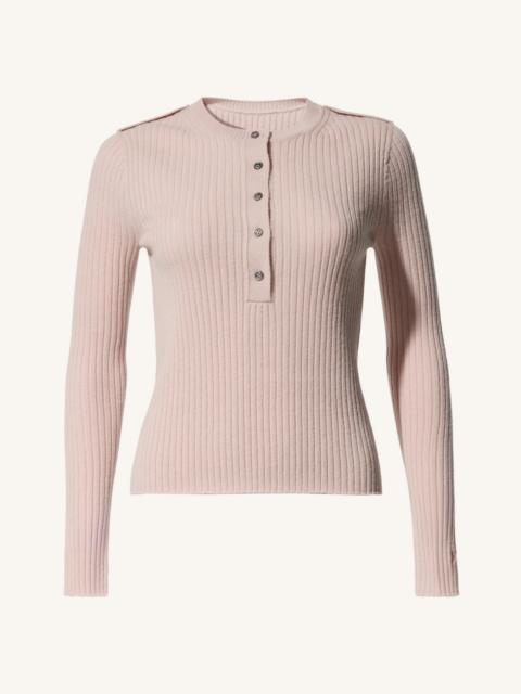 Ribbed Henley Wool & Cashmere Top