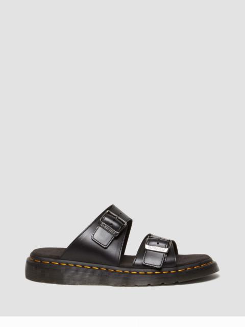 Josef Analine Leather Buckle Slide Sandals