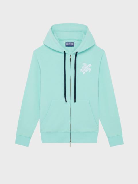 MEN COTTON FULL ZIP CARDIGAN BIG TURTLE EMBROIDERY