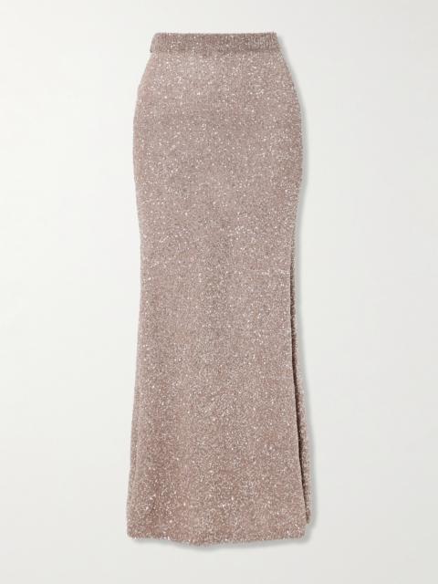 Sequined Knitted Maxi Skirt