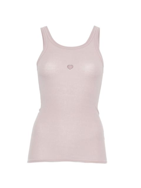 heart ribbed tank top