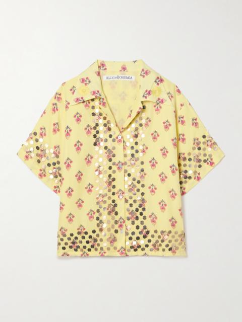 Stevie Embellished Floral-print Tencel Lyocell Shirt