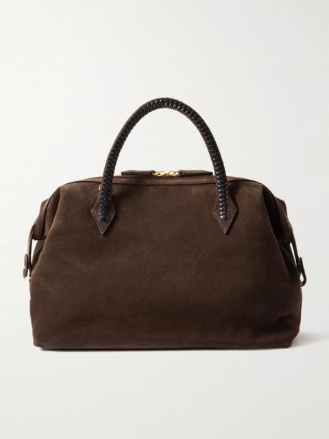 Perriand City Medium Braided Leather-trimmed Suede Tote